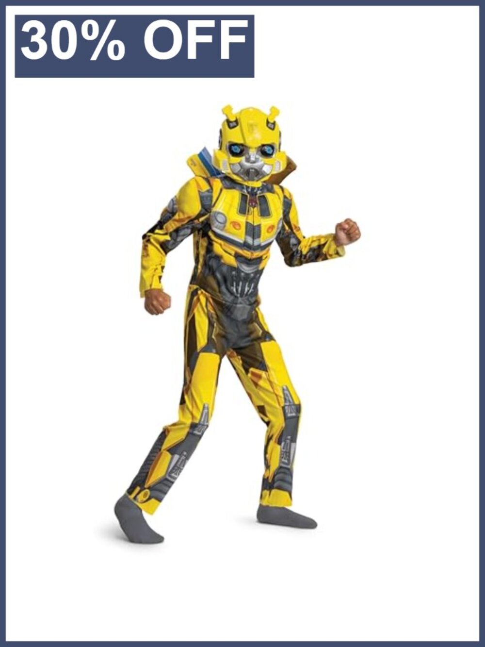 Kids Transformers Bumblebee Muscle Costume Jumpsuit and Mask Set